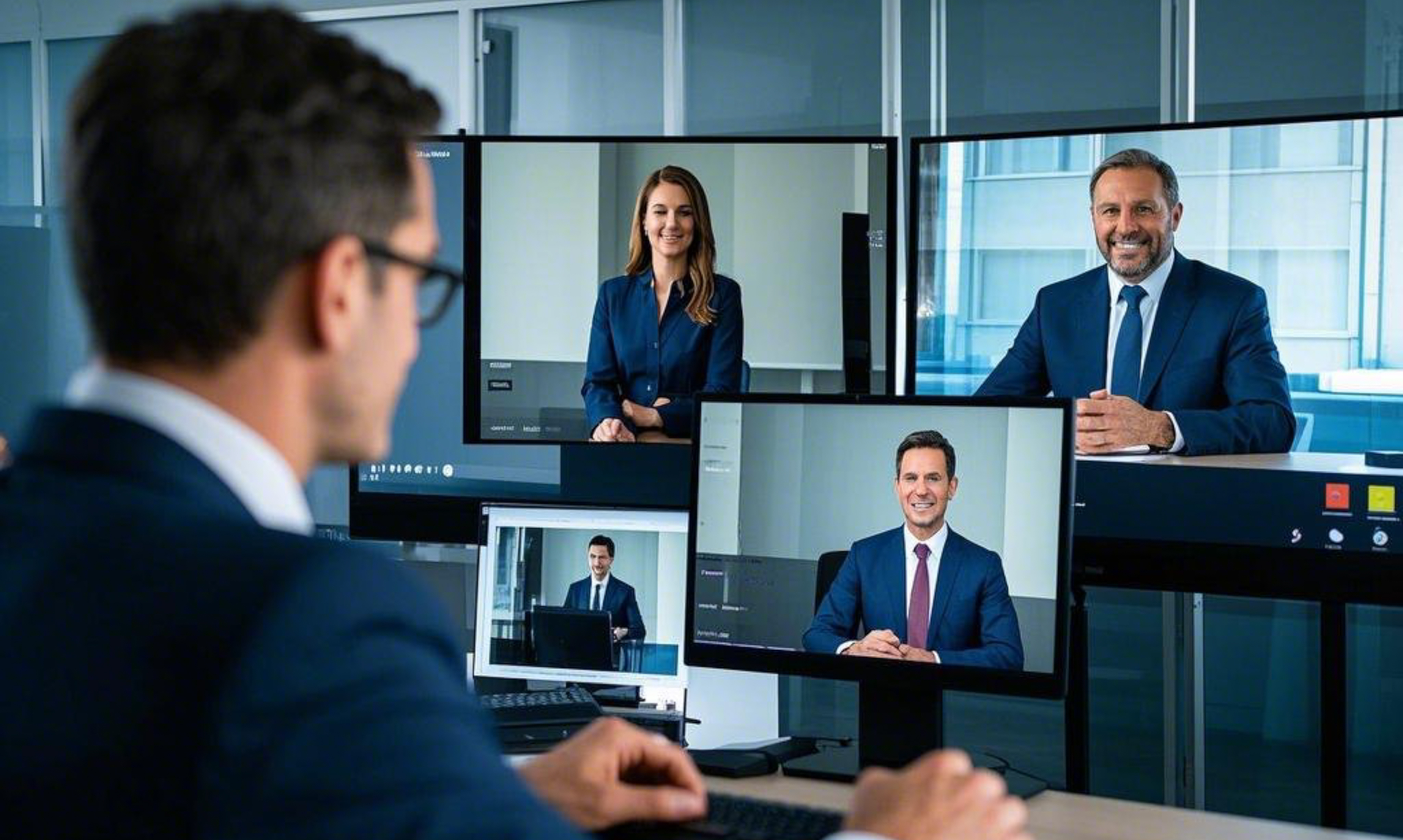 Manager assurant la coordination et la sécurité de son équipe en télétravail